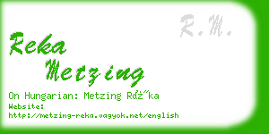 reka metzing business card